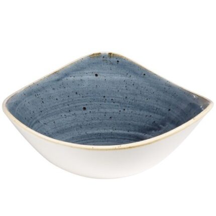 Bamboo schaal 18,5 cm triangle blueberry (per stuk)