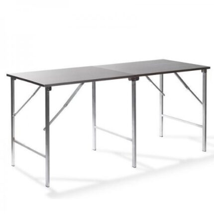 Werktafel RVS 79 bij 200 cm. inklapbaar