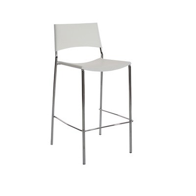 Designkruk met rugleuning - wit