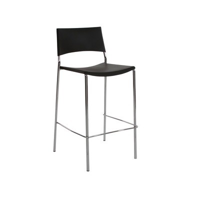 Designkruk met rugleuning - zwart