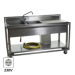 Spoeltafel RVS | inclusief spoelbak en boiler (230V)