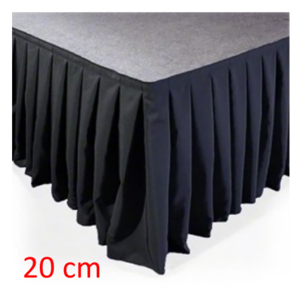 Podiumrok zwart 20 cm. hoog (per 4 meter)