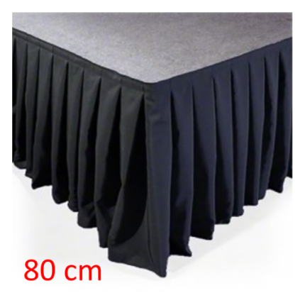 Podiumrok zwart 80 cm. hoog (per 4 meter)