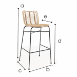 Kruk "Palm" | Rotan - Afbeelding 3